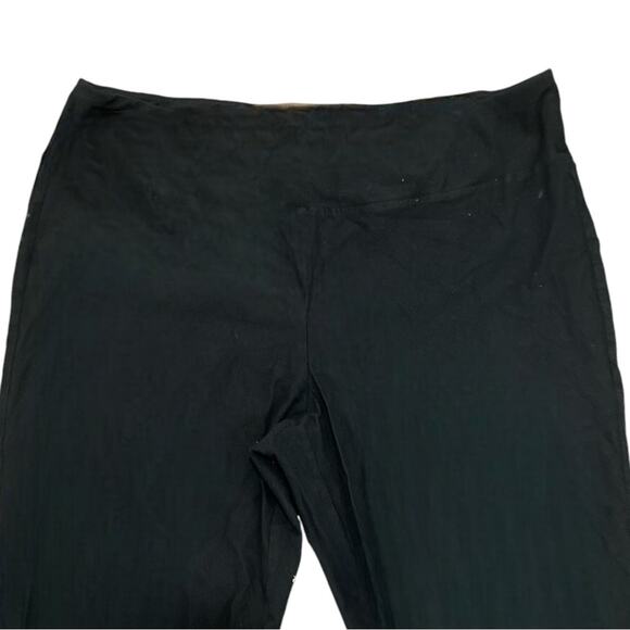 Eileen Fisher Plus Size 1X Black Stretchy Straight Leg Pull-on‎ Pants - Picture 2 of 6